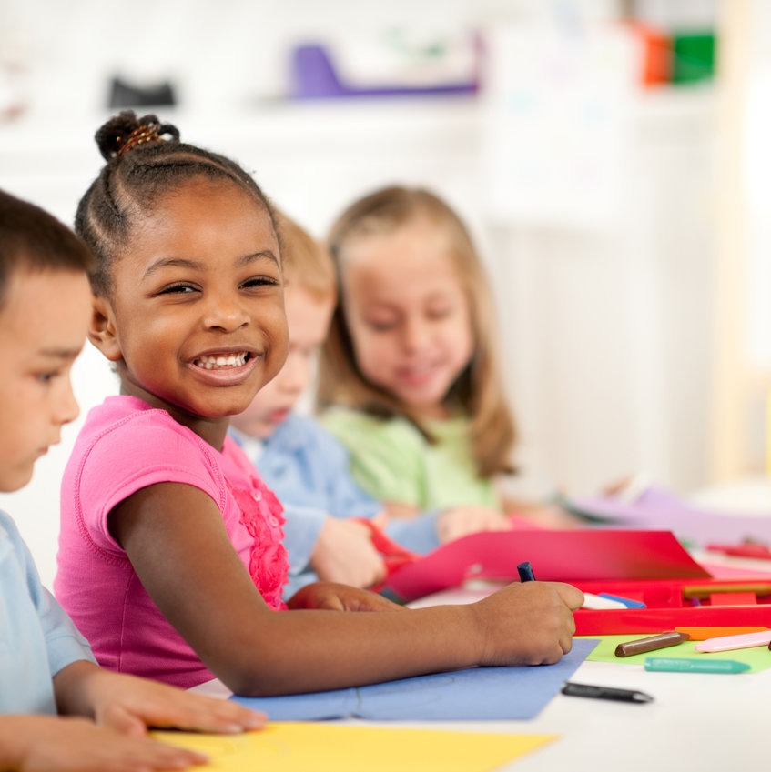 Preschool children doing activities.